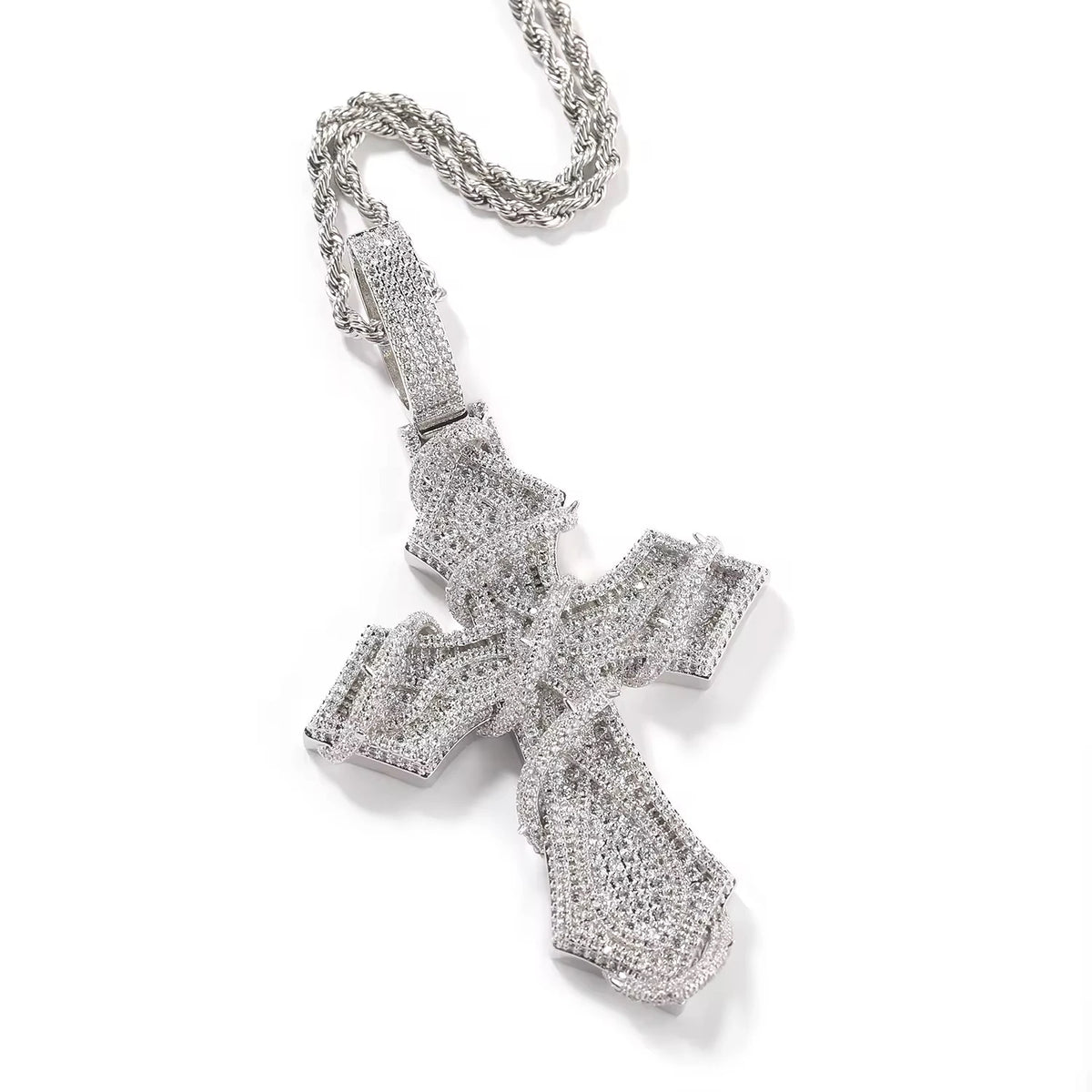 VINE CROSS PENDANT - ICED OUT