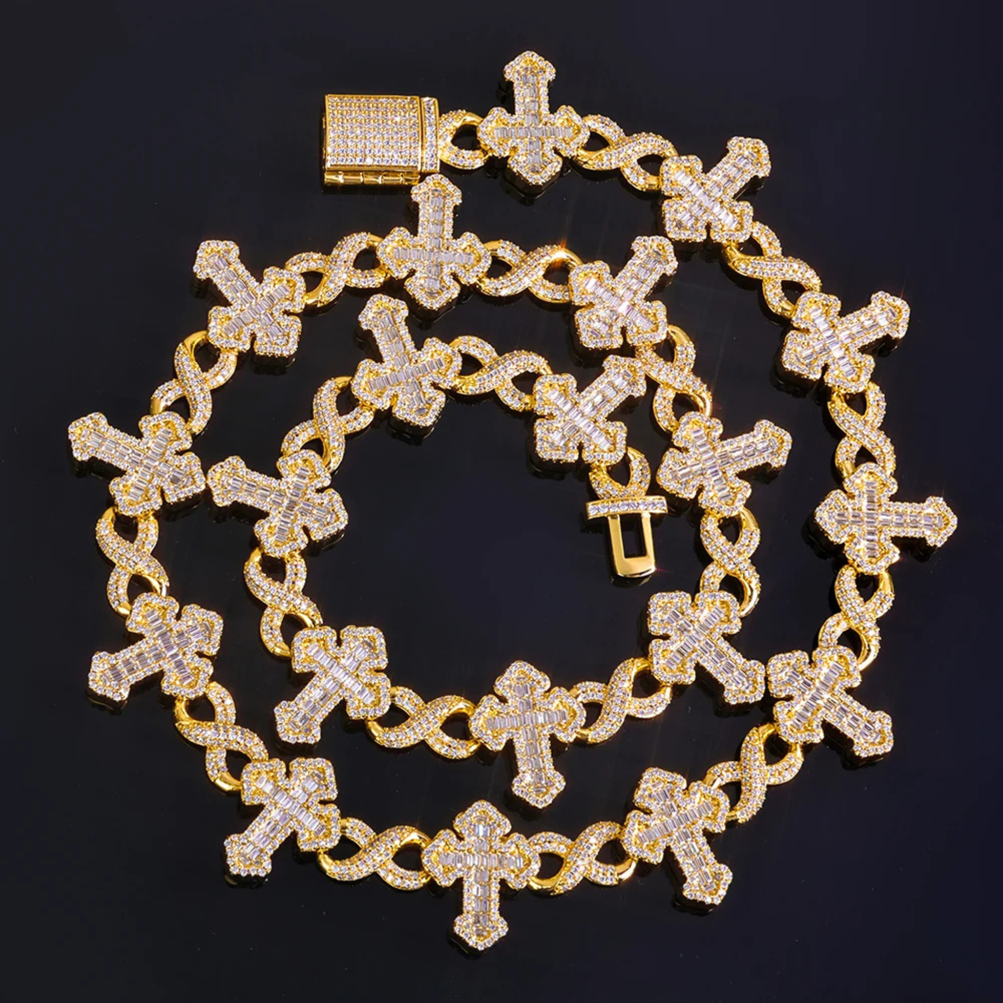 CROSS LINK CHAIN - ICED OUT