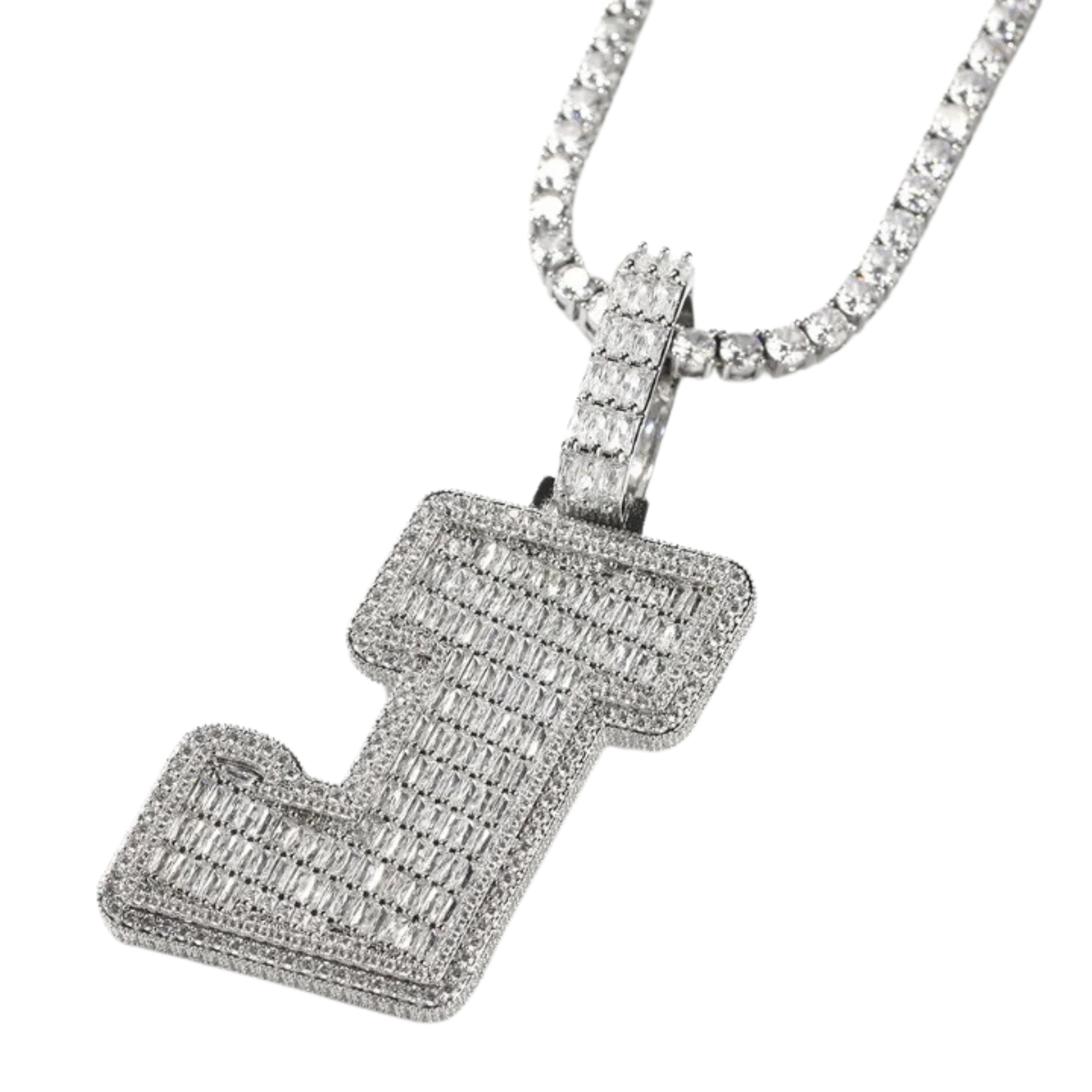 CUSTOM LETTER NECKLACE BAGUETTE STYLE