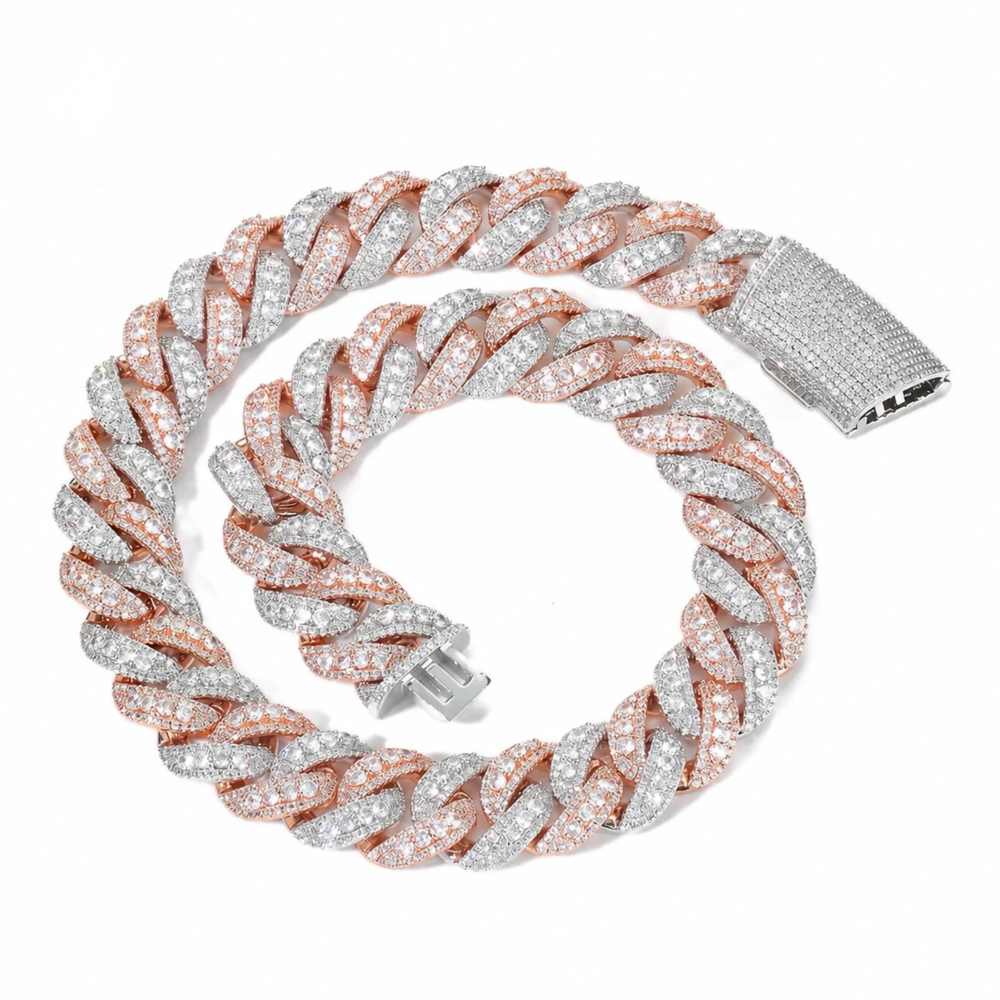 22MM CUBAN TWO TONE - ICED OUT