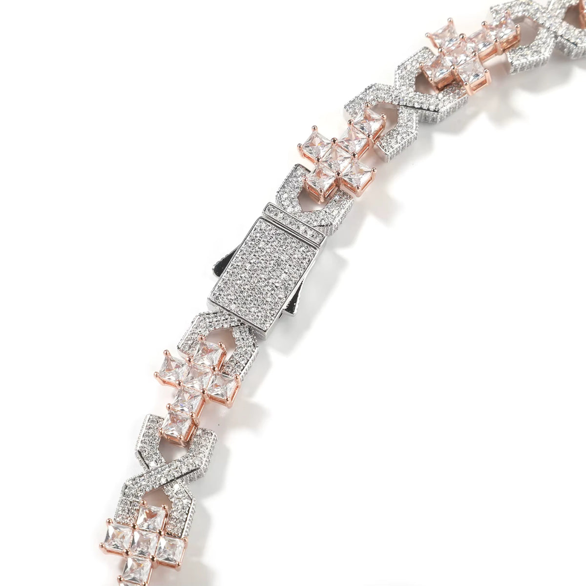 PENDANT + NECKLACE CROSS STYLE - ICED OUT
