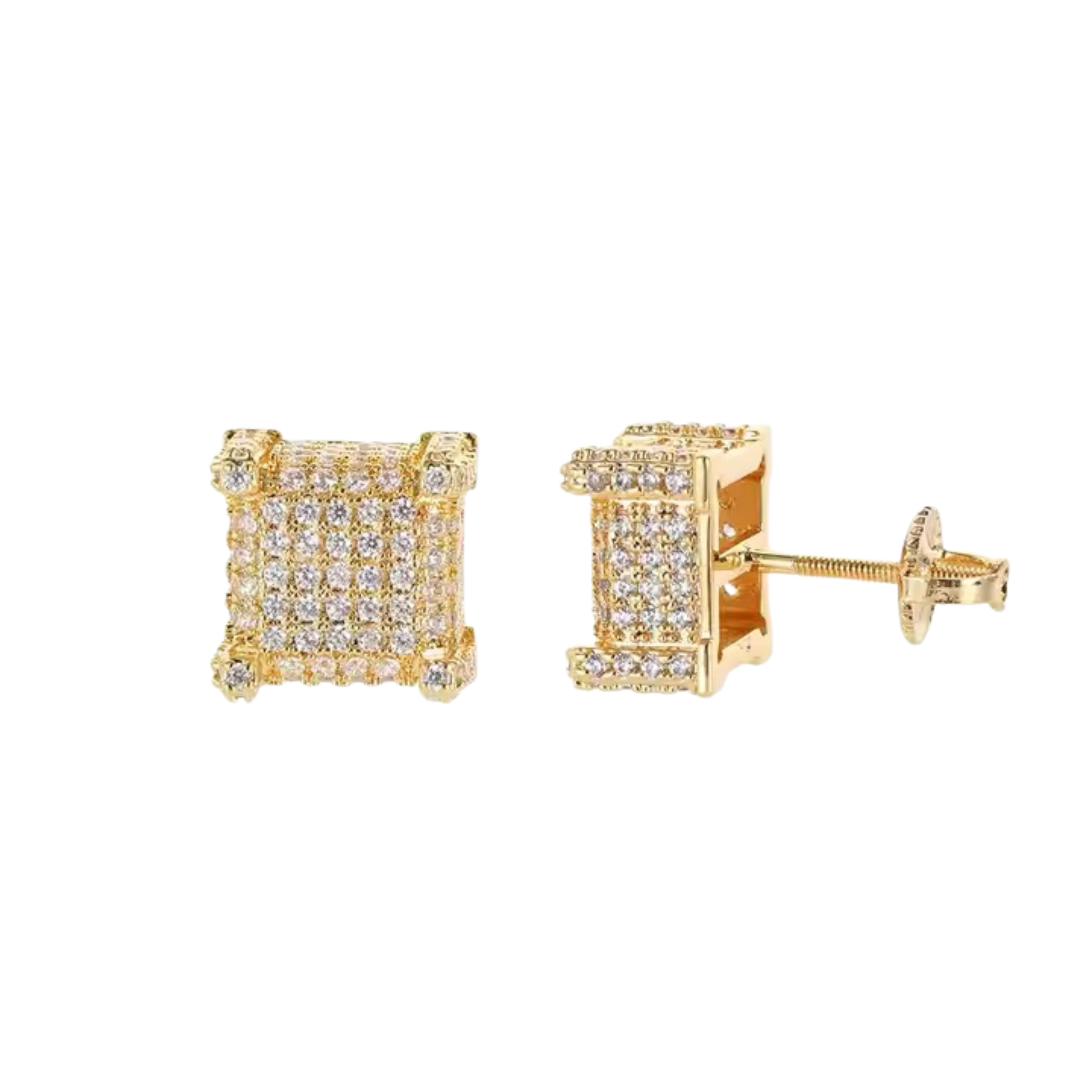 SQUARE EARRINGS - ICED OUT