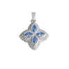 AQUA CLOVER PENDANT - ICED OUT